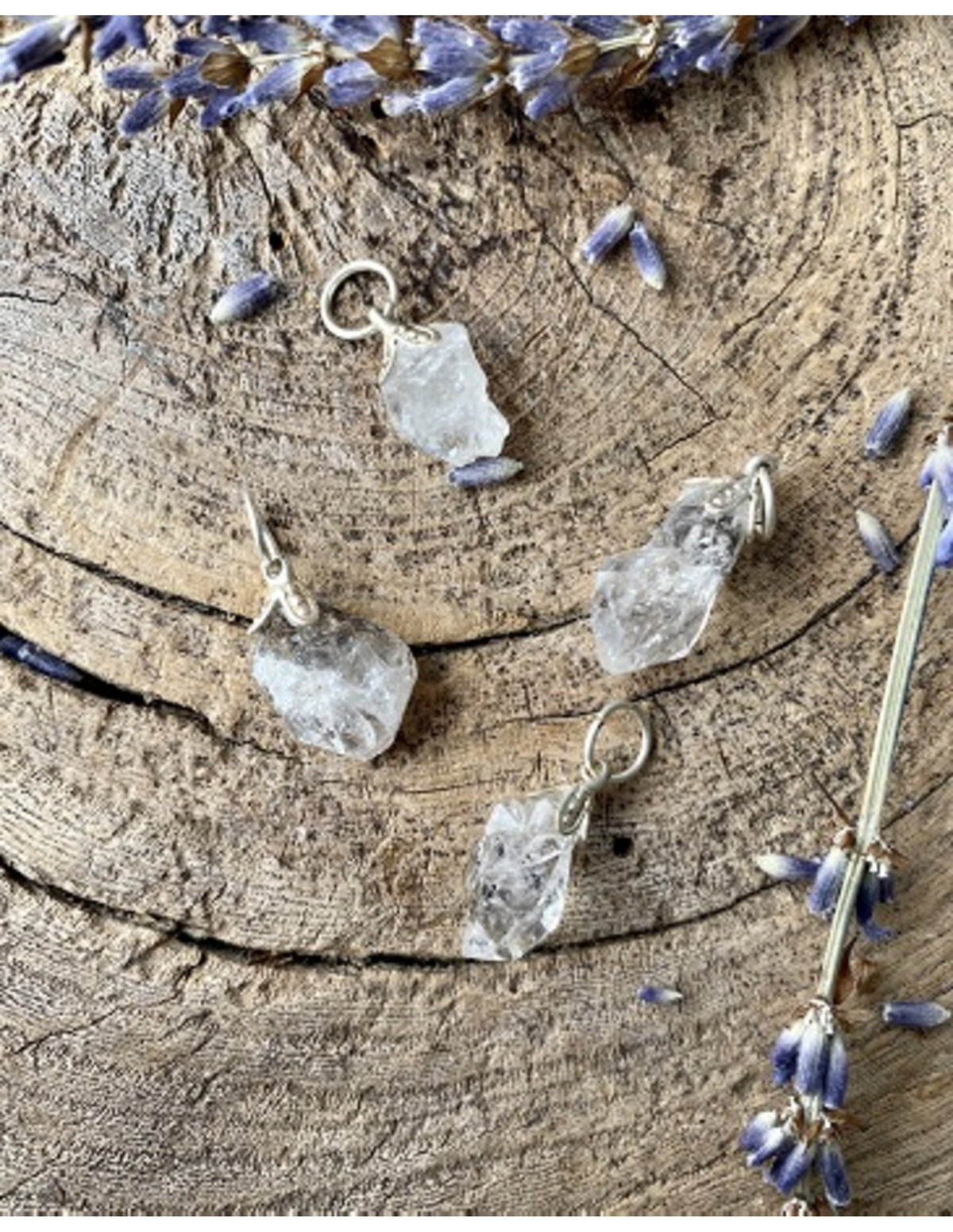 Herkimerdiamant hänge, klar kvarts från New York