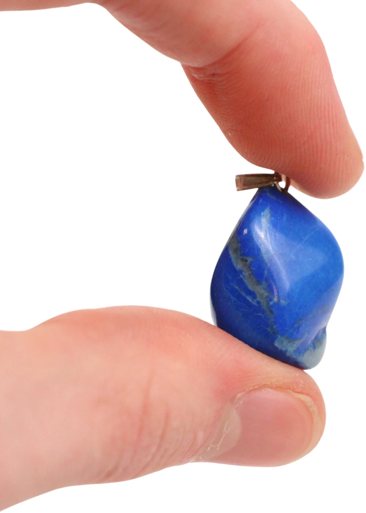 Howlit hänge, blå borrad sten, 1,8 cm