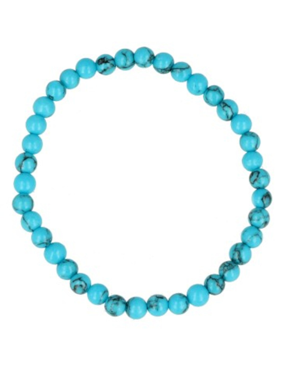 Howlit armband för barn, blå färgade pärlor, 4 mm