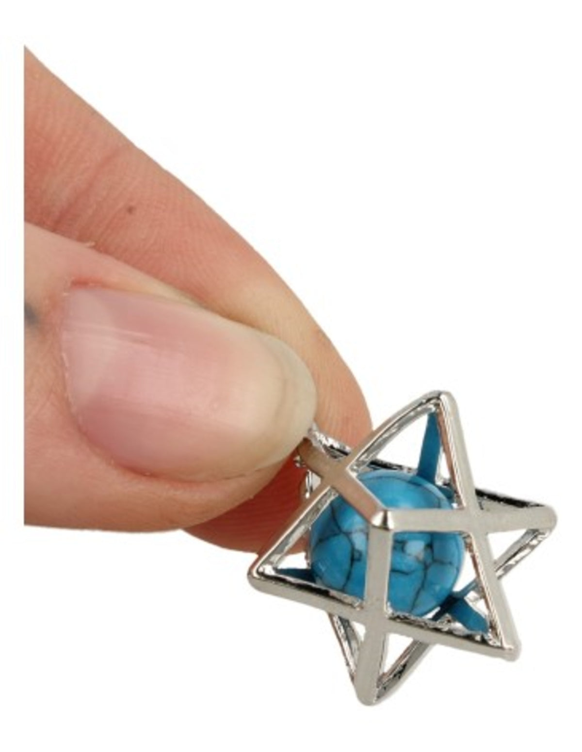 Howlit hänge i merkabah-bur, blå (färgad)
