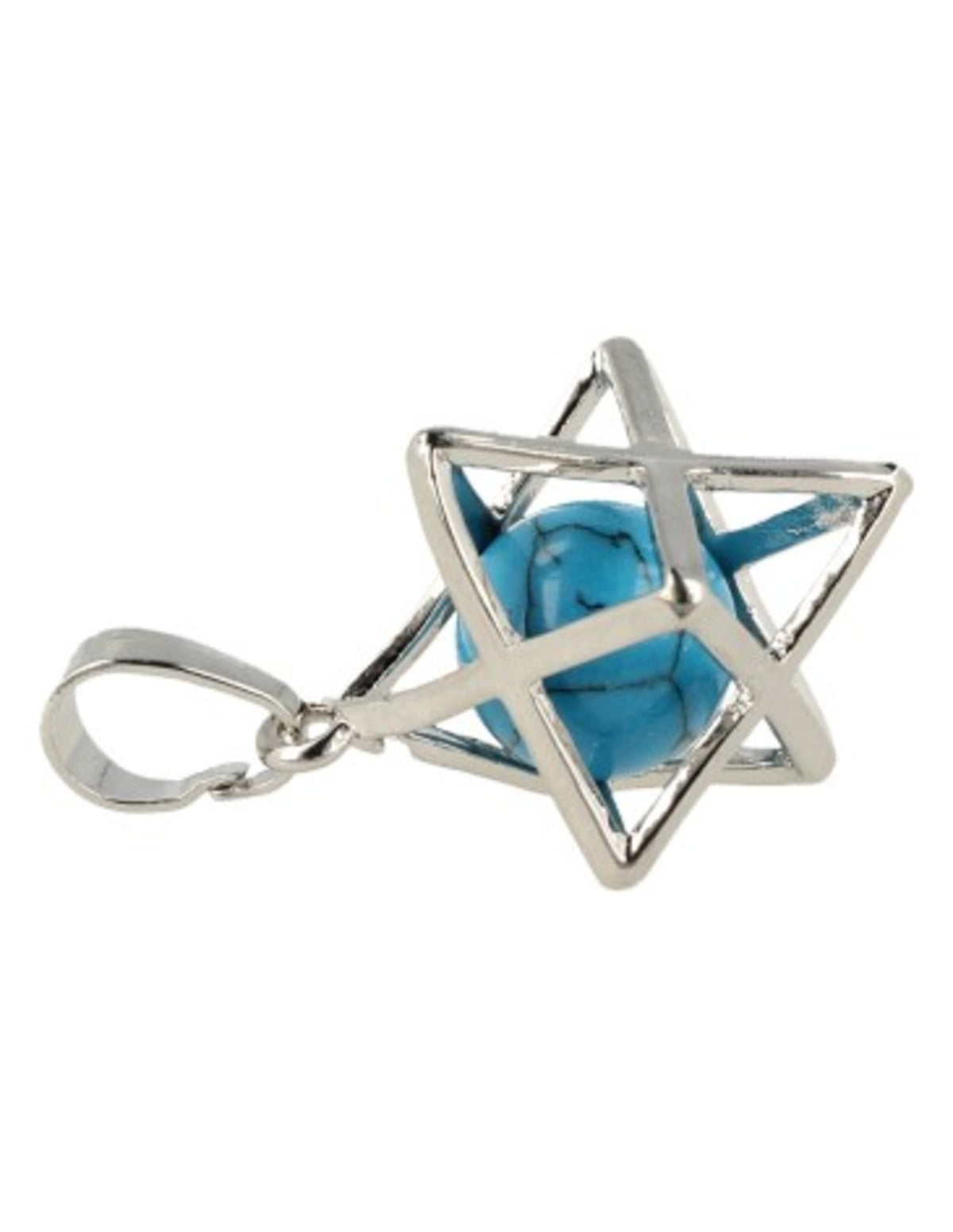 Howlit hänge i merkabah-bur, blå (färgad)