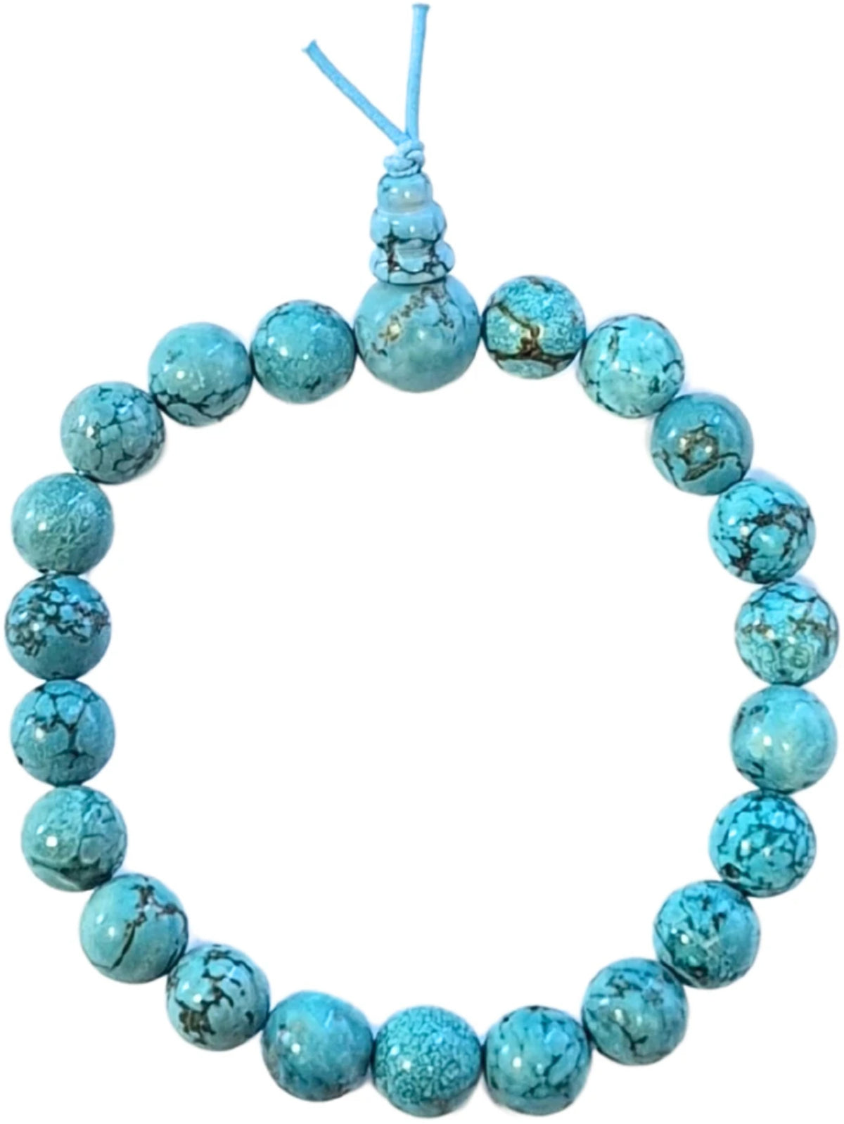Howlit armband, blåfärgad, powerbead, kulor 8 mm, 18 cm