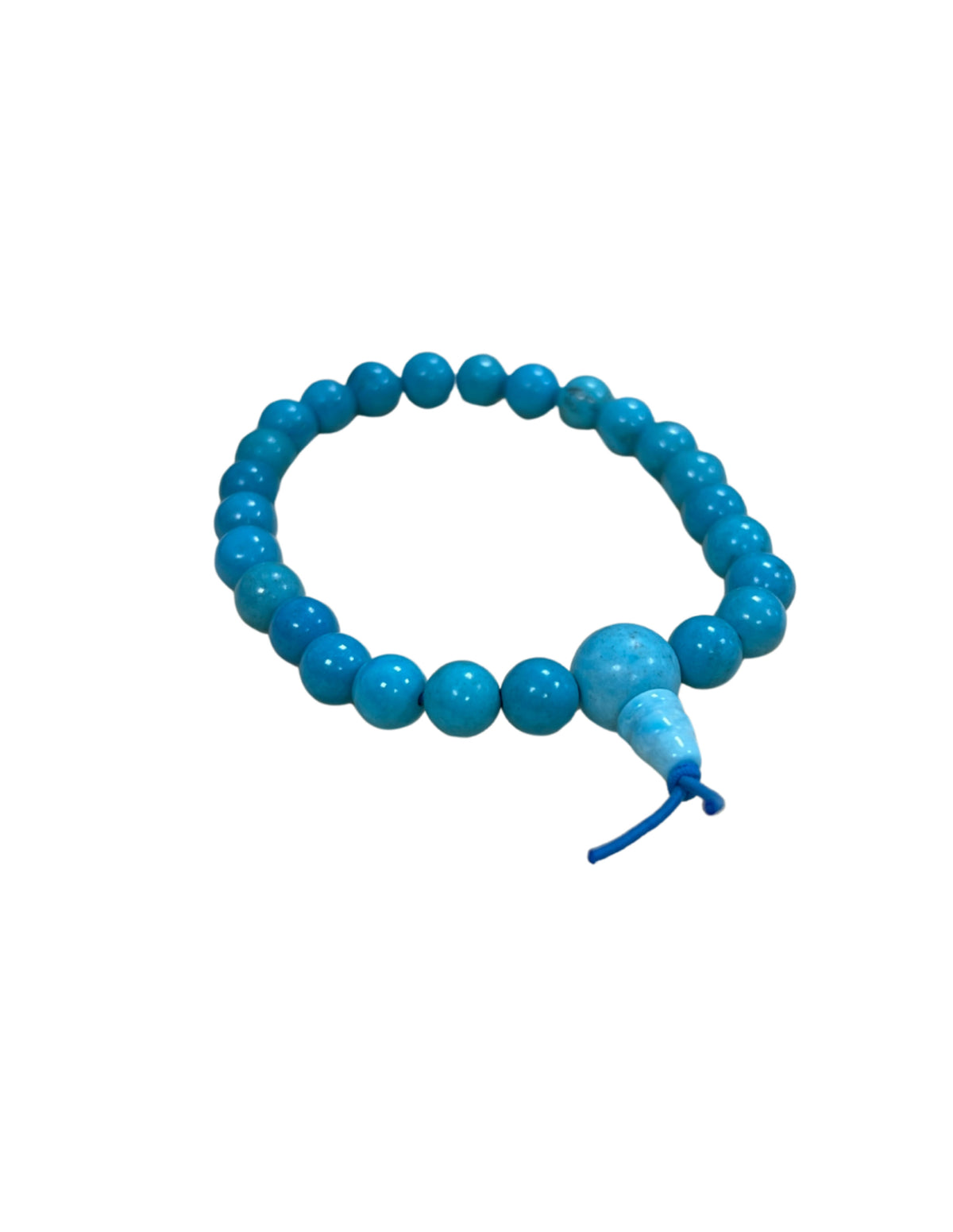 Howlit armband, färgat turkosblått, 8 mm pärlor, 18 cm