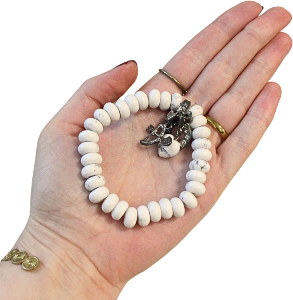 Howlit armband, Ruby Mania nr 5, runda kulor