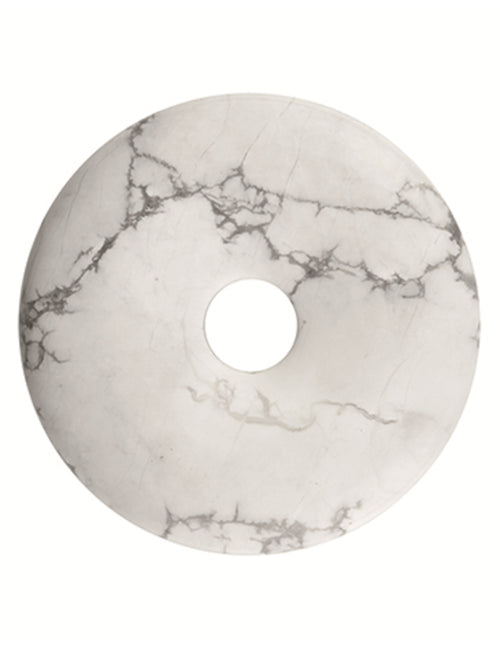 Howlit donut, vit sten med grå ådror, 30 mm