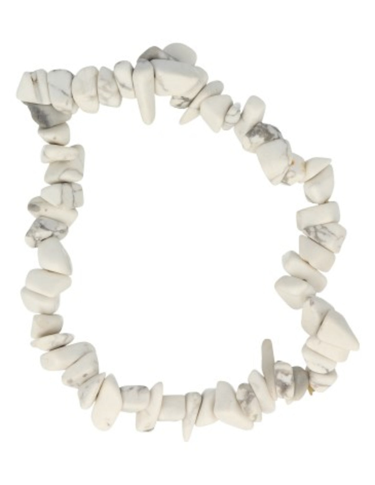 Howlit armband med splitstenar, vit, 5 till 10 mm