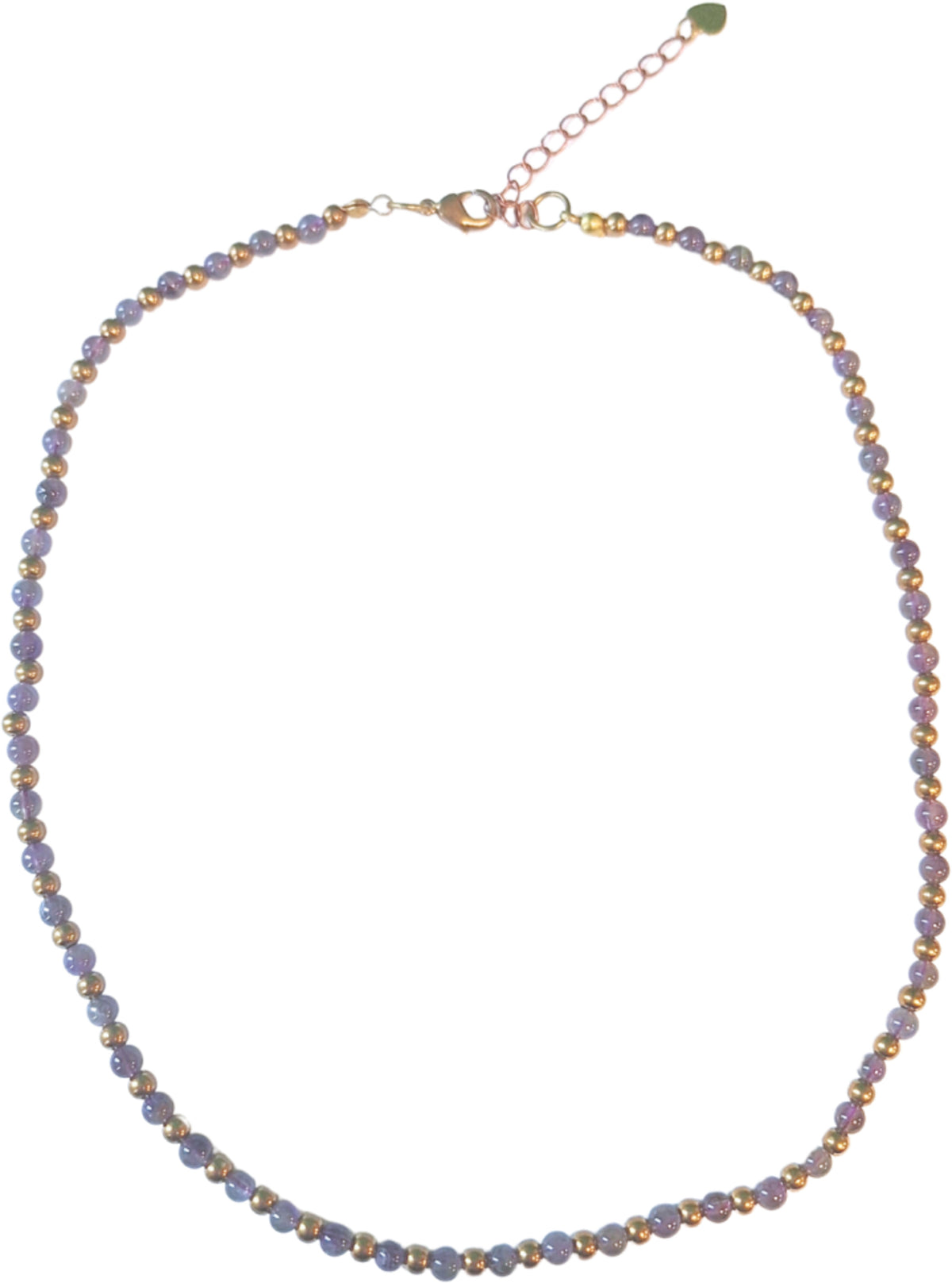Ametist halsband Ibiza Love, brons, 45 till 48 cm