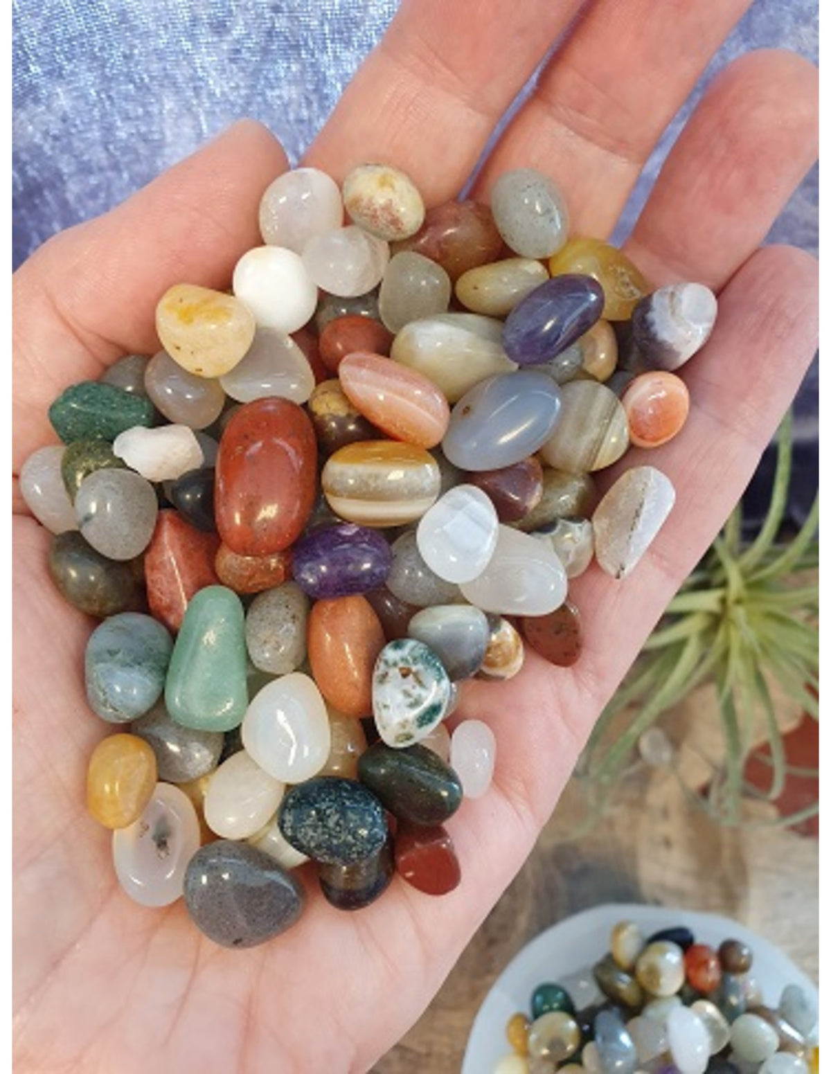 Blandade trumlade stenar, Indien mix, 100 g, 1 till 2 cm