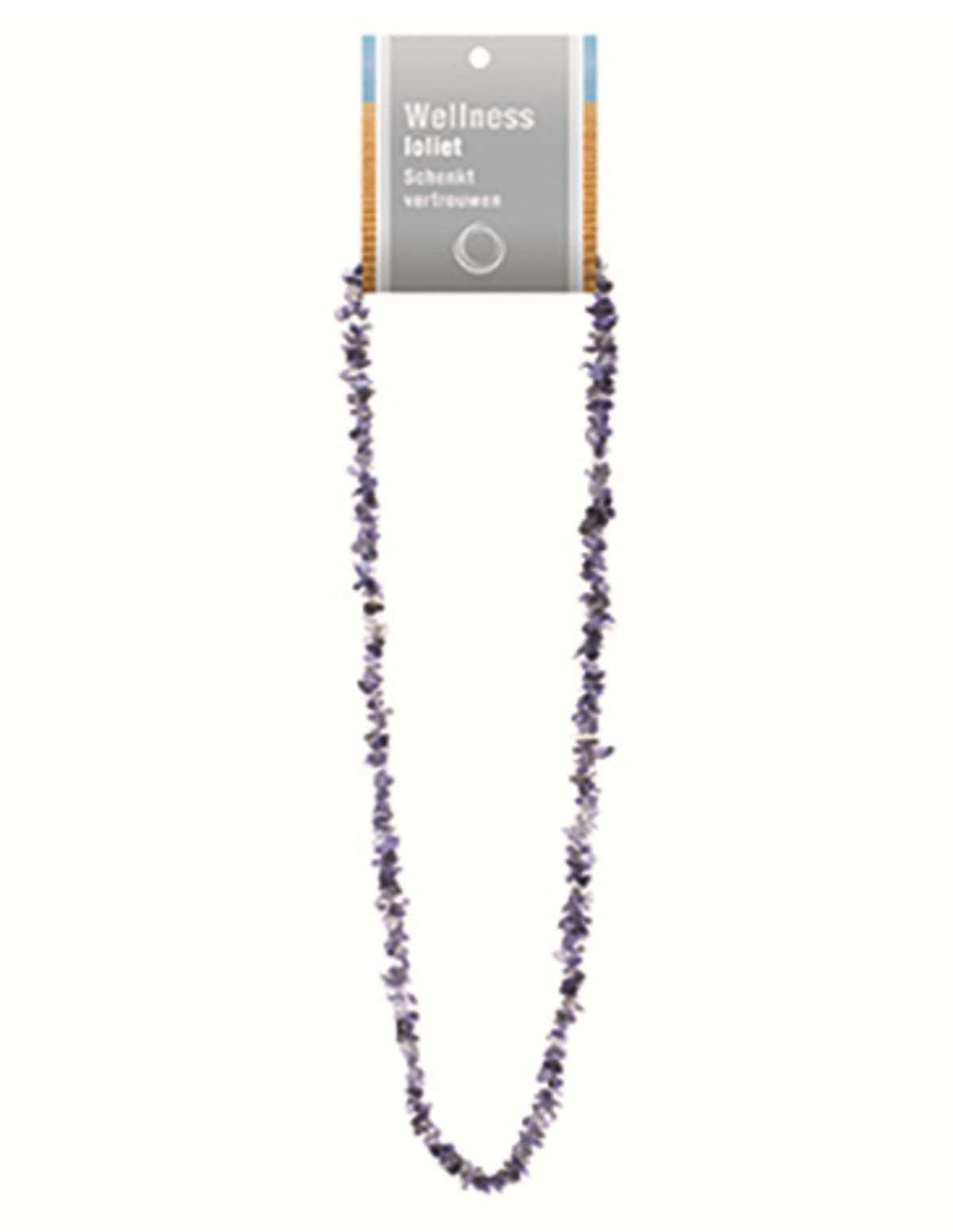 Iolit halsband med splitstenar, blå till violett, 5 till 10 mm, På kort
