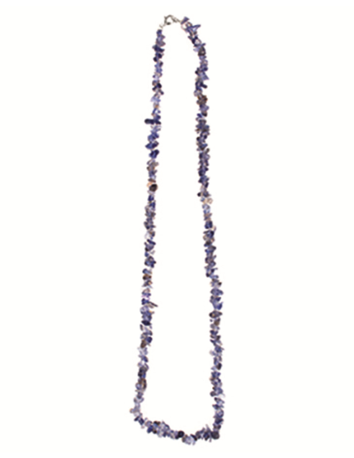 Iolit halsband med splitstenar, blå till violett, 5 till 10 mm