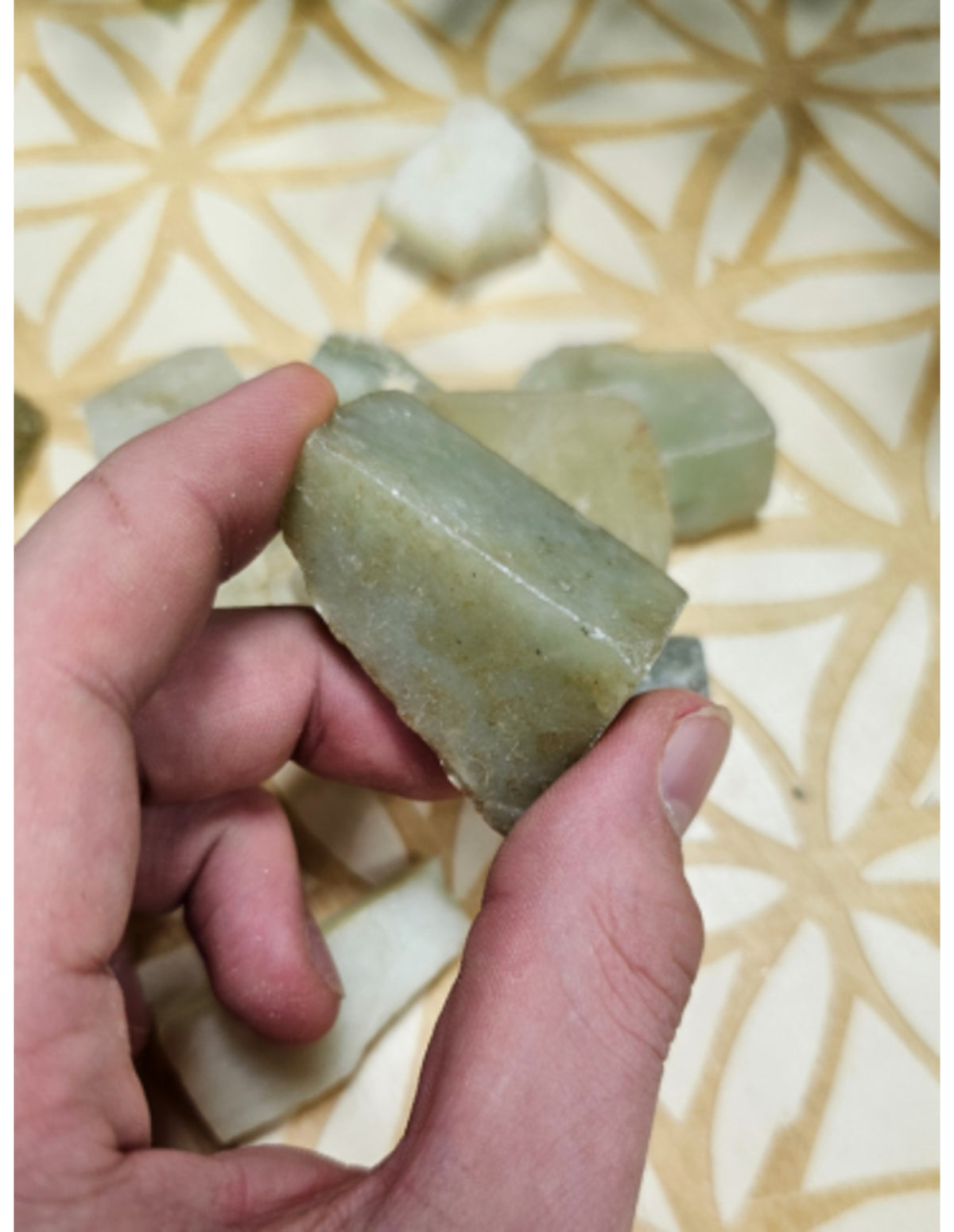Jade råa bitar från Kina, 250 g, 3 till 5 cm