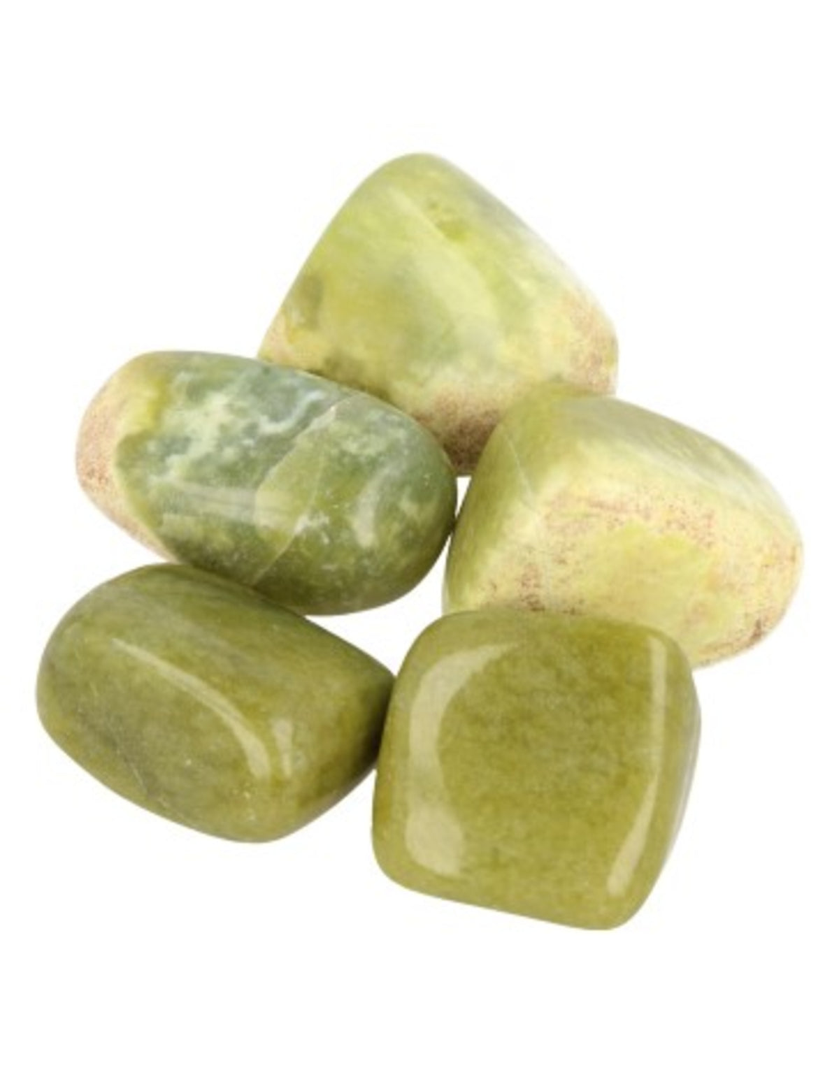 Jade trumlade stenar, olivgröna, 100 g