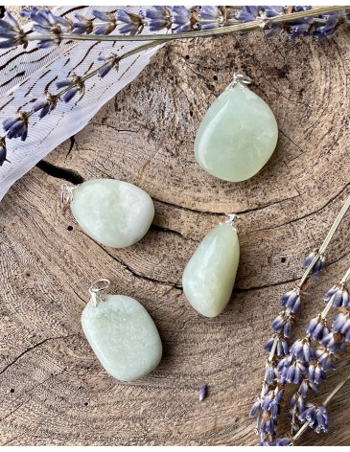 Serpentin hänge, grön med mönster