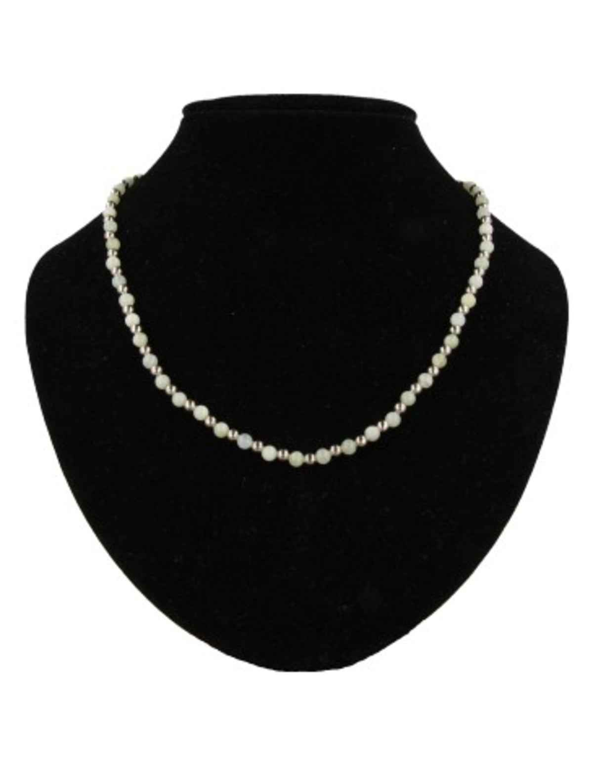 Serpentin halsband med 4 mm pärlor, 45 cm, Ibiza-stil