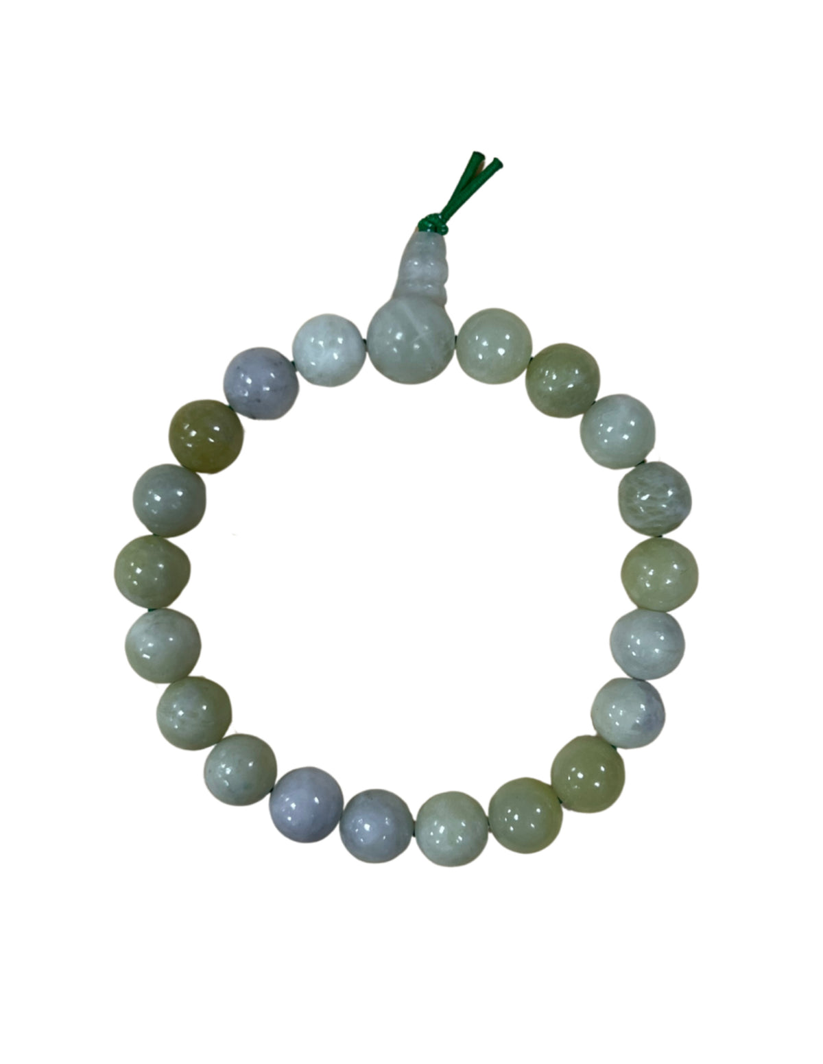 Serpentin armband med runda pärlor, grön, 8 mm, 18 cm