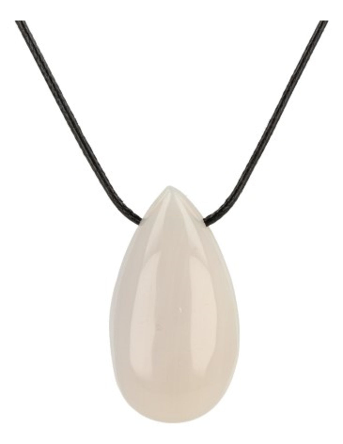 Jade hänge, vit droppe, 4 cm