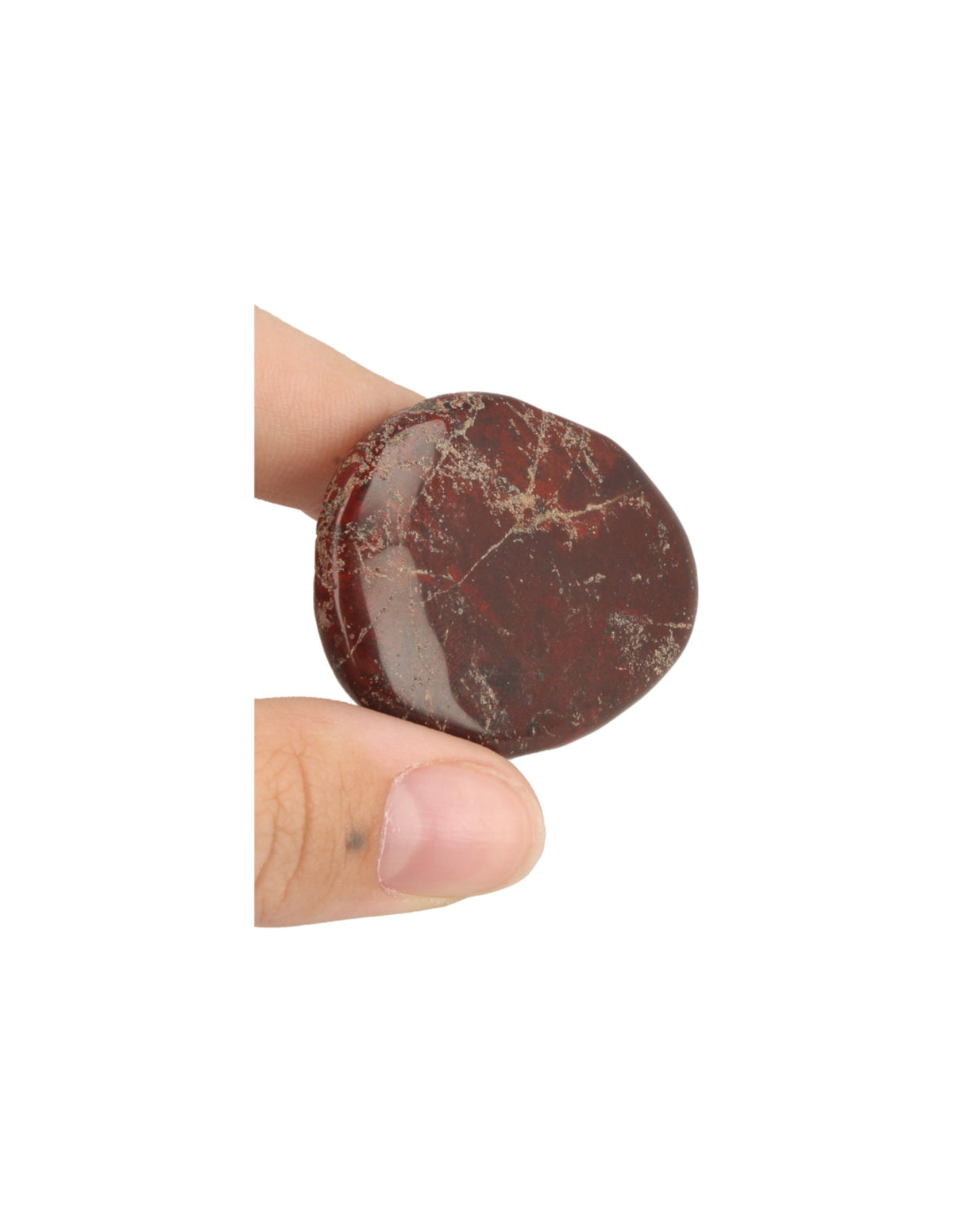 Brecciajaspis ficksten, röd, 3 till 5 cm
