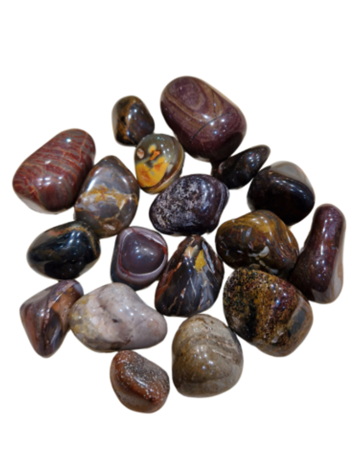 Brun jaspis trumlade stenar, 2 till 5 cm, 500 g