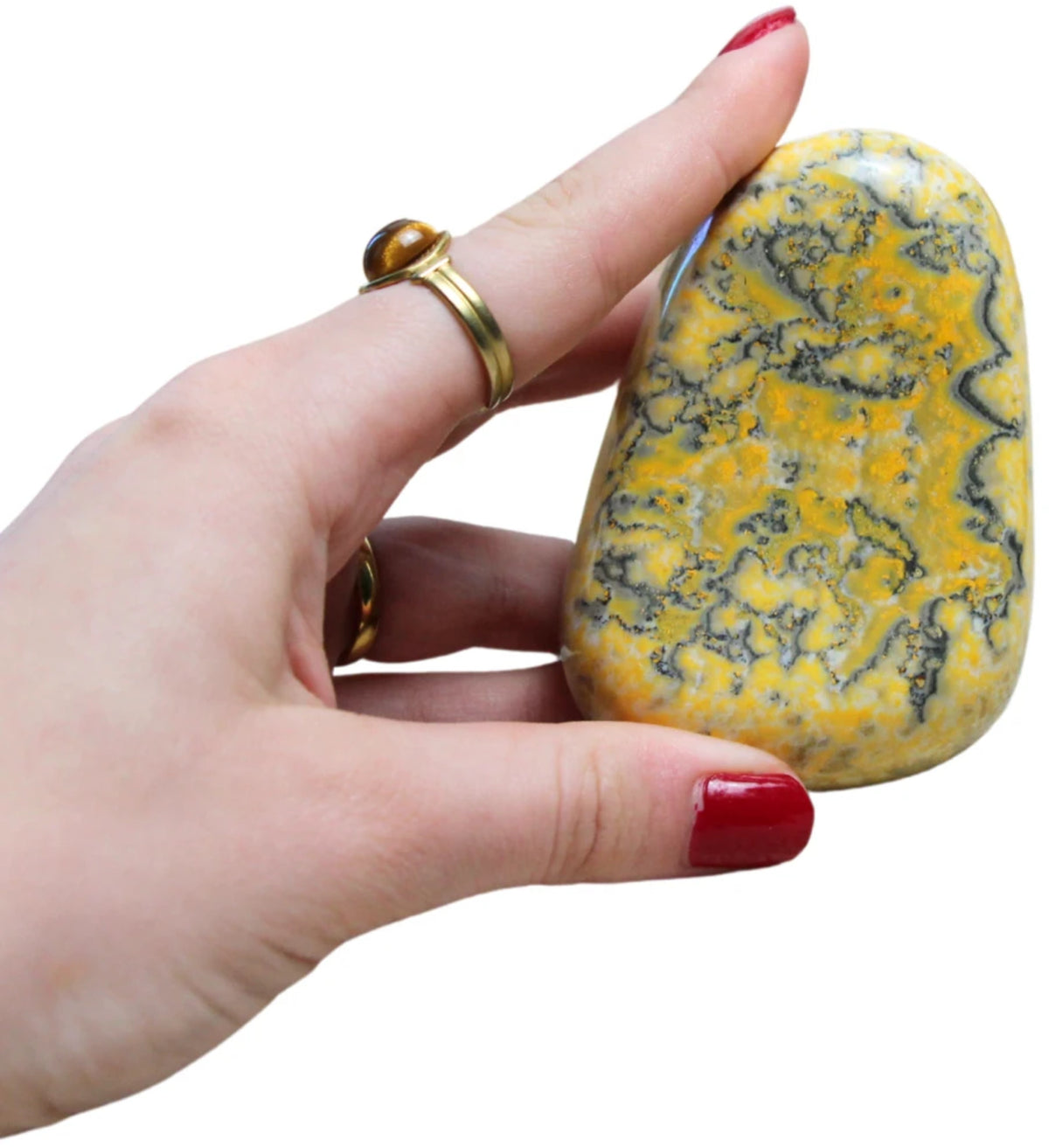Bumblebee jaspis skulptur, 8,5 cm, nr 20