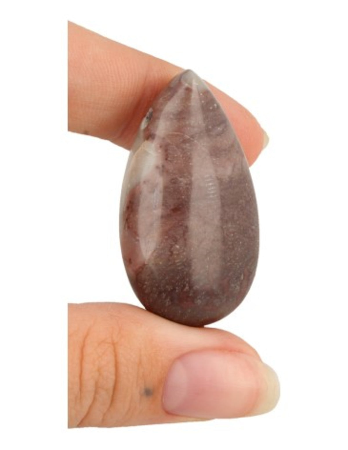 Jaspis hänge, chokladbrun droppe, 4 cm