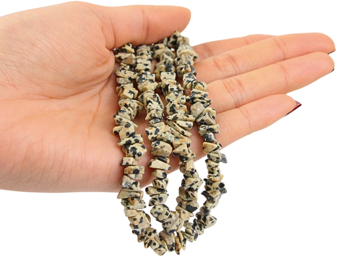 Dalmatinerjaspis halsband med splitstenar, 5 till 10 mm