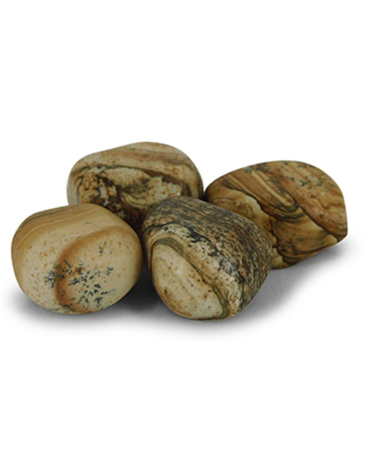 Landskapsjaspis trumlade stenar, 100 g
