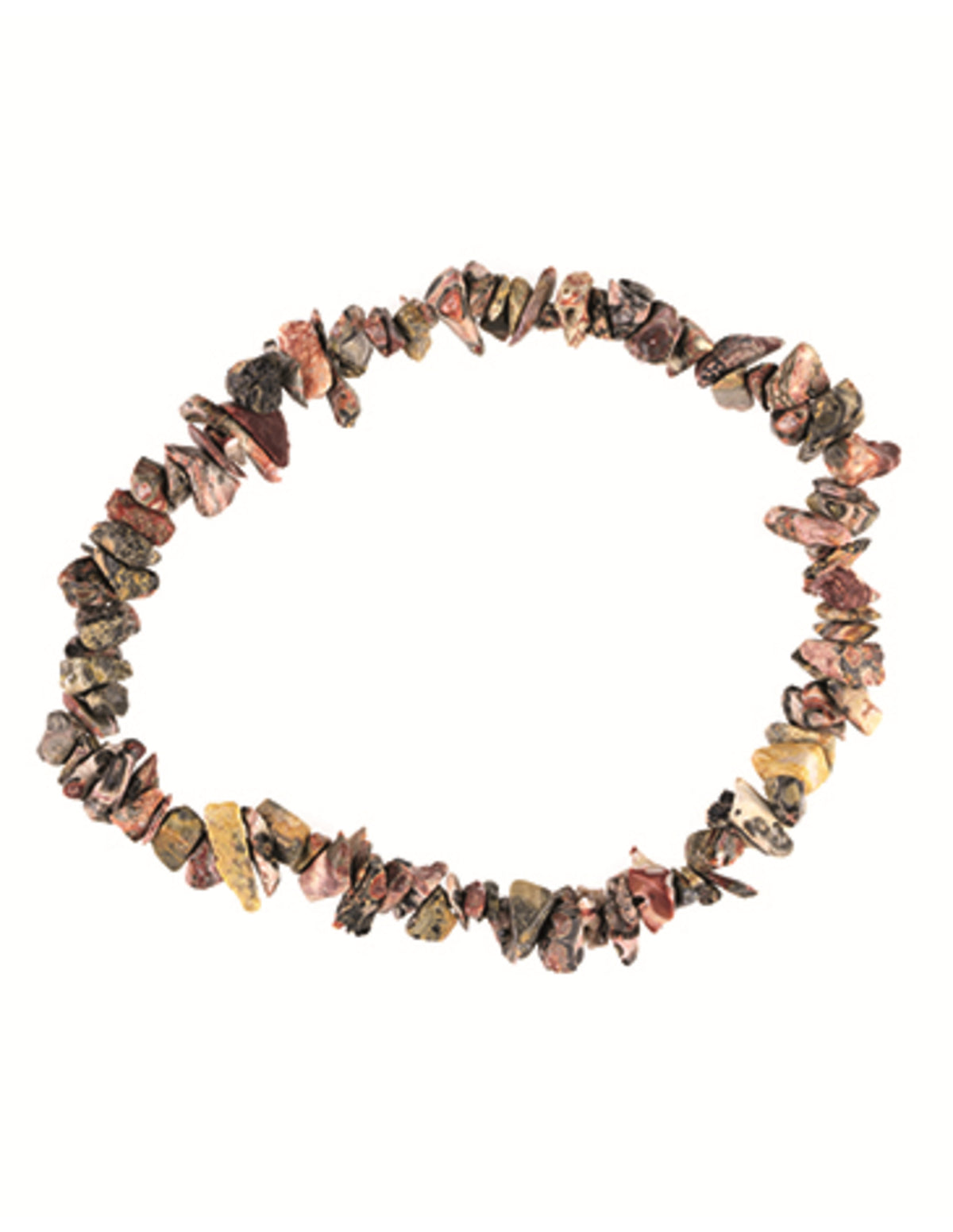 Leopardjaspis armband med splitstenar, 5 till 10 mm