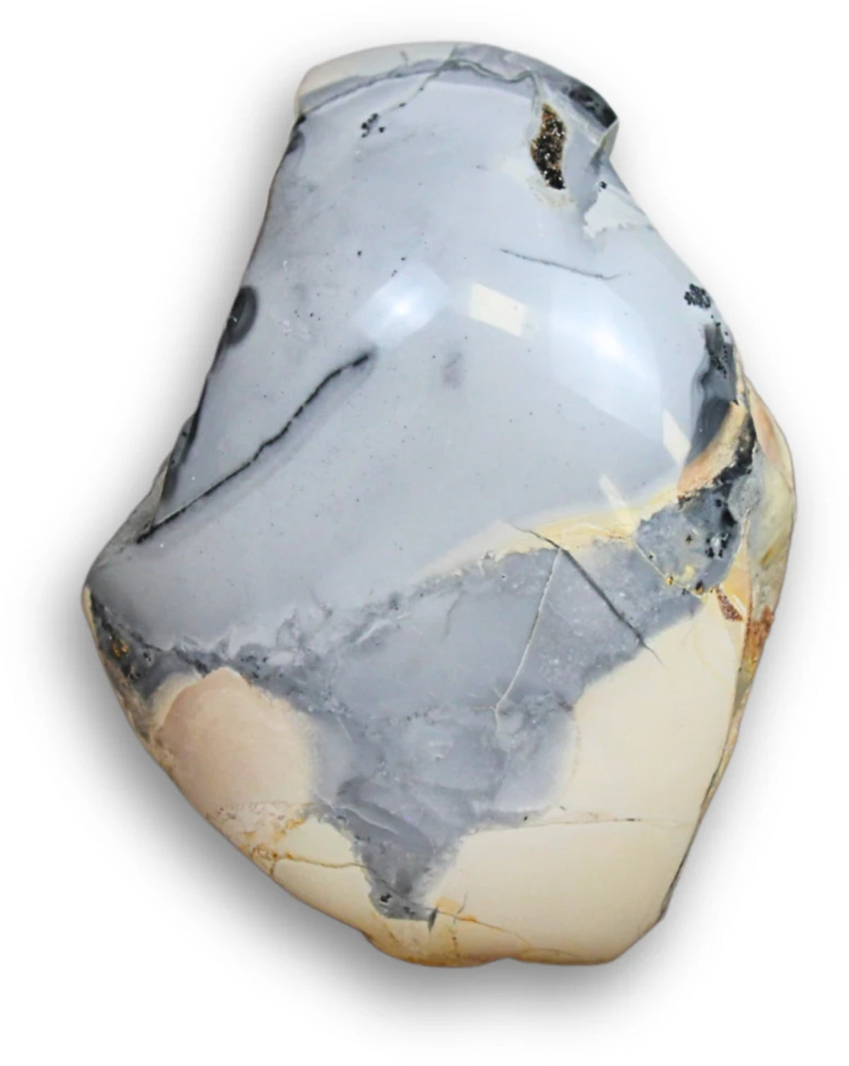 Maligano jaspis halvpolerad, 8,7 x 6,5 x 3,2 cm, nr 15 (220 g)