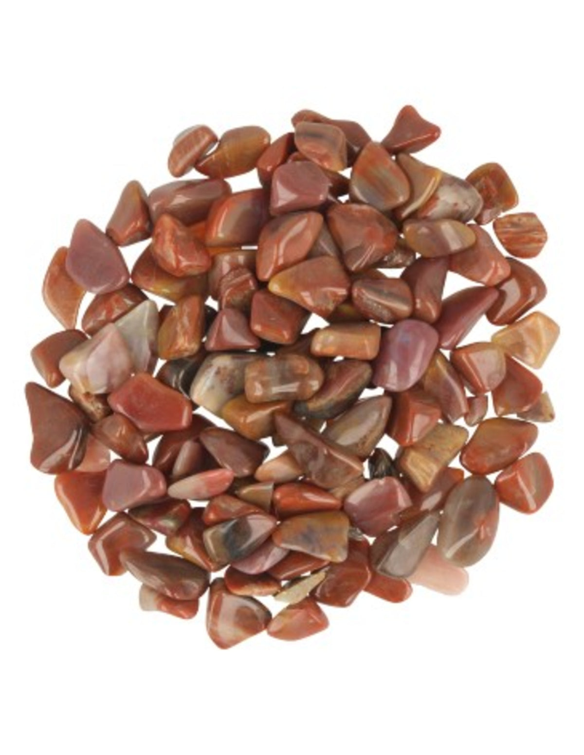 Jaspis trumlade stenar, mix, små platta, 100 g