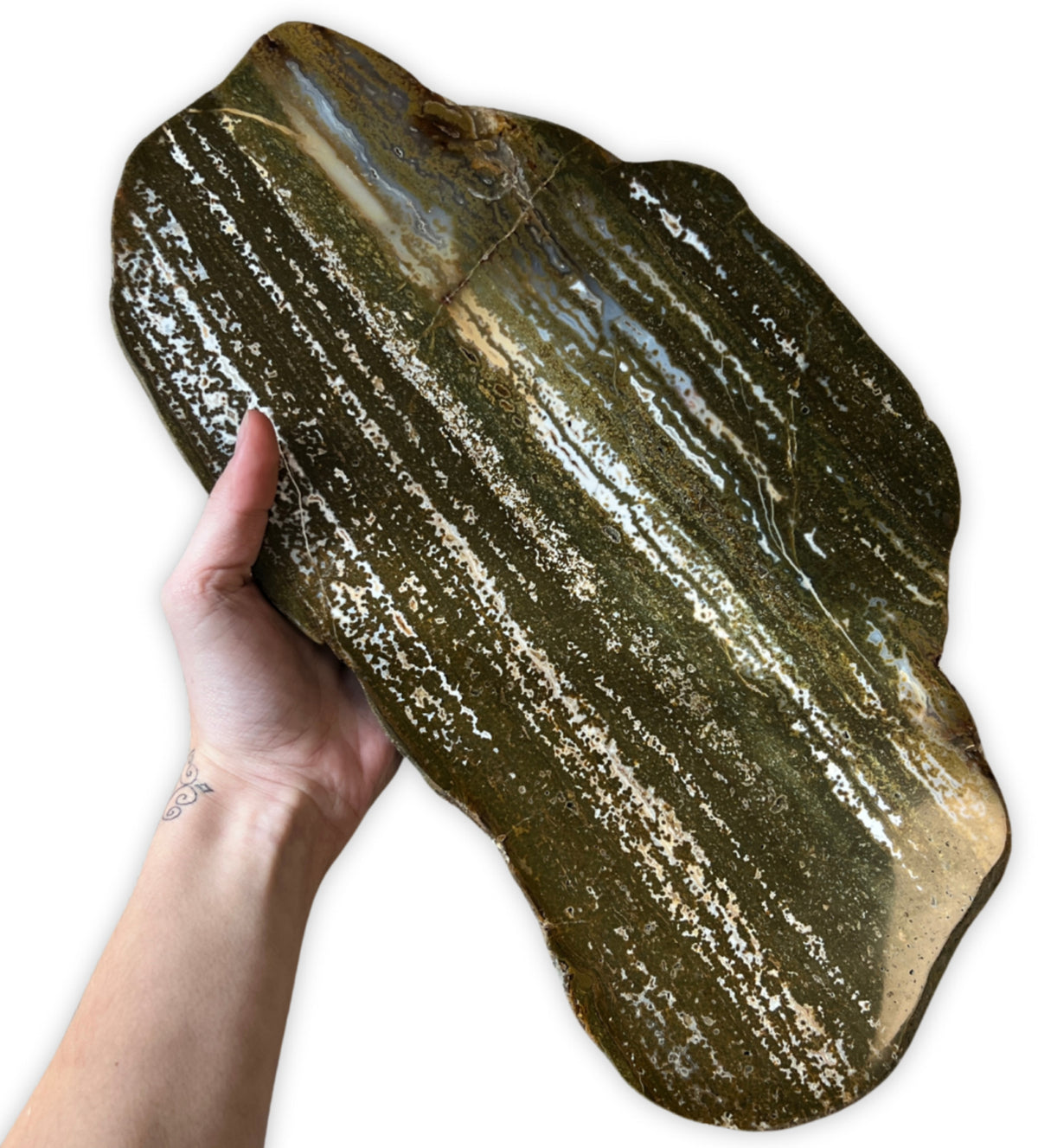 Oceanjaspis skiva, polerad, 40 x 22 cm, 2,13 kg, nr 01