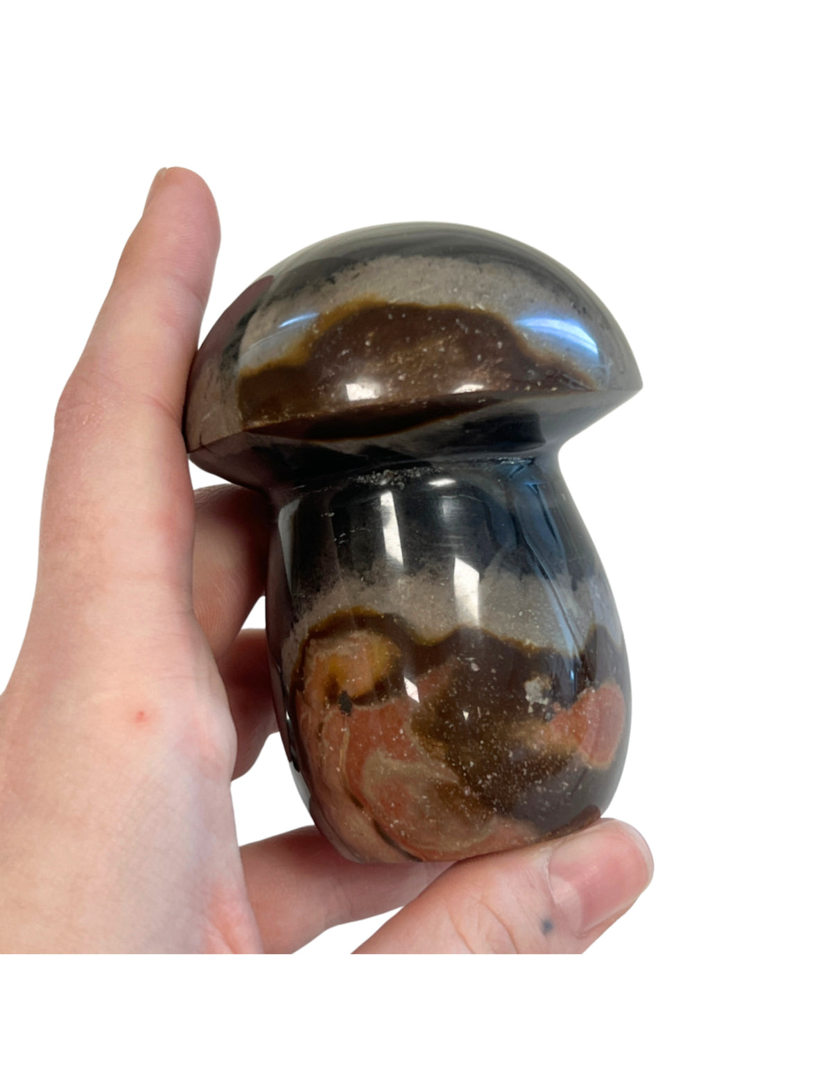 Polykrom jaspis svamp, 8,5 cm, nr 01
