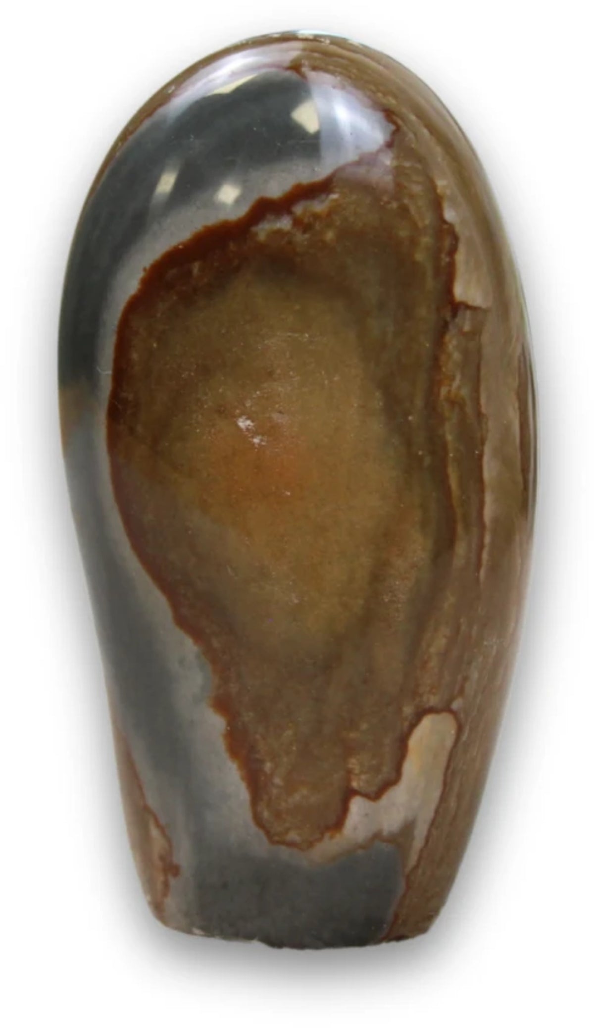 Polykrom jaspis skulptur, 9,8 cm, nr 14