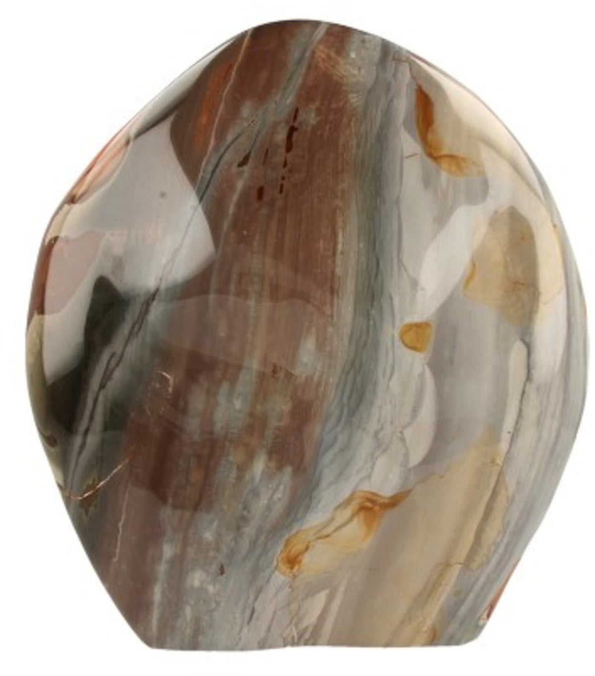 Polykrom jaspis skulptur, 24 x 20 cm, 6,6 kg, nr 1