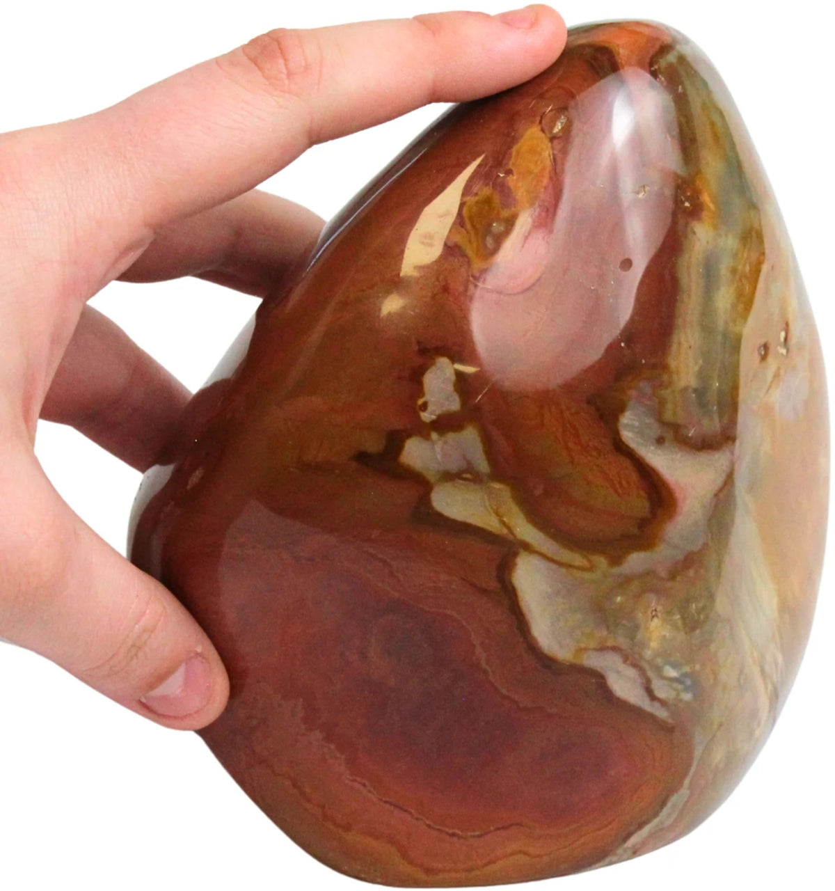 Polykrom jaspis skulptur, 13,6 cm, nr 21