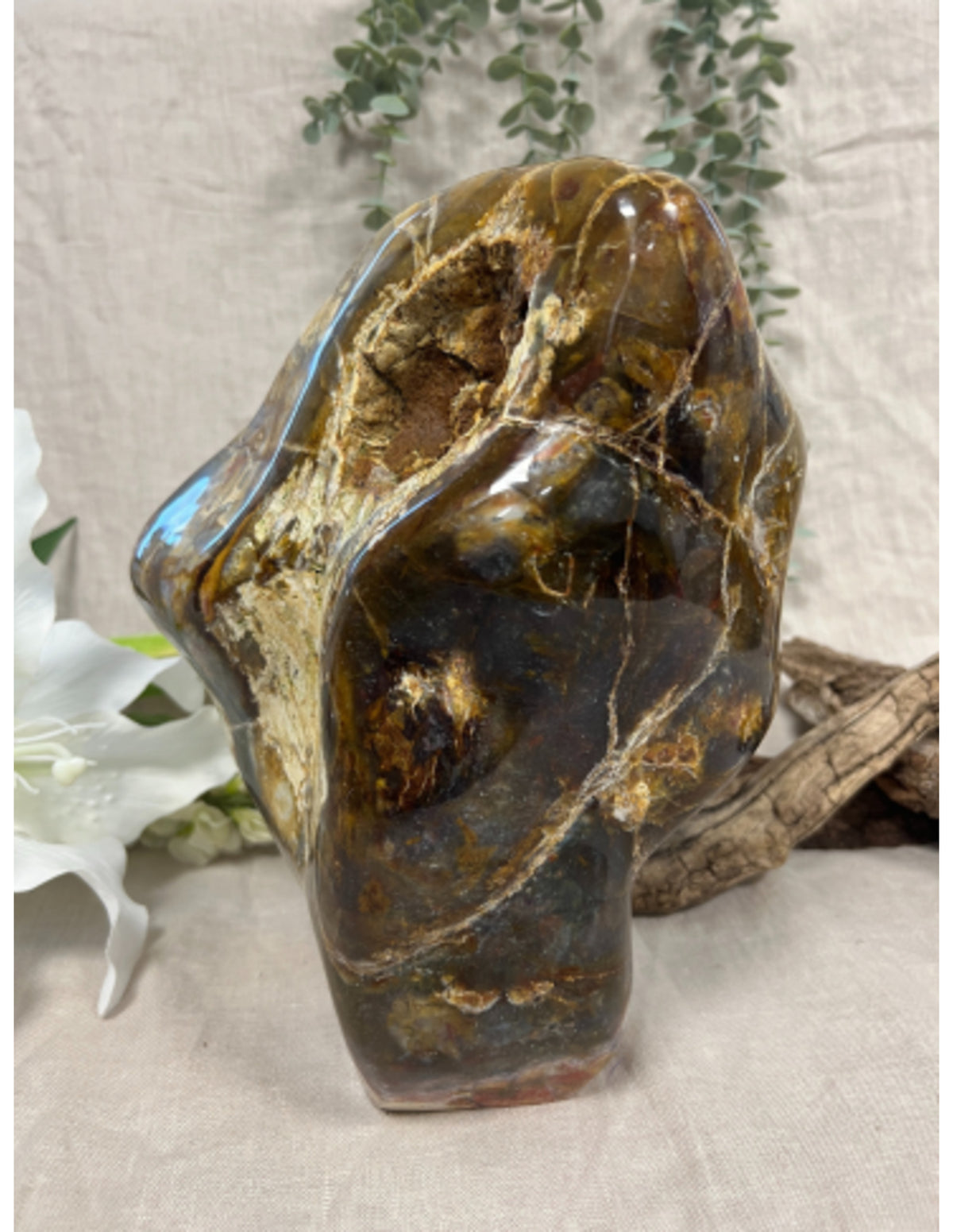 Regnskogsjaspis skulptur, 28 x 20 cm, 7,7 kg, nr 03
