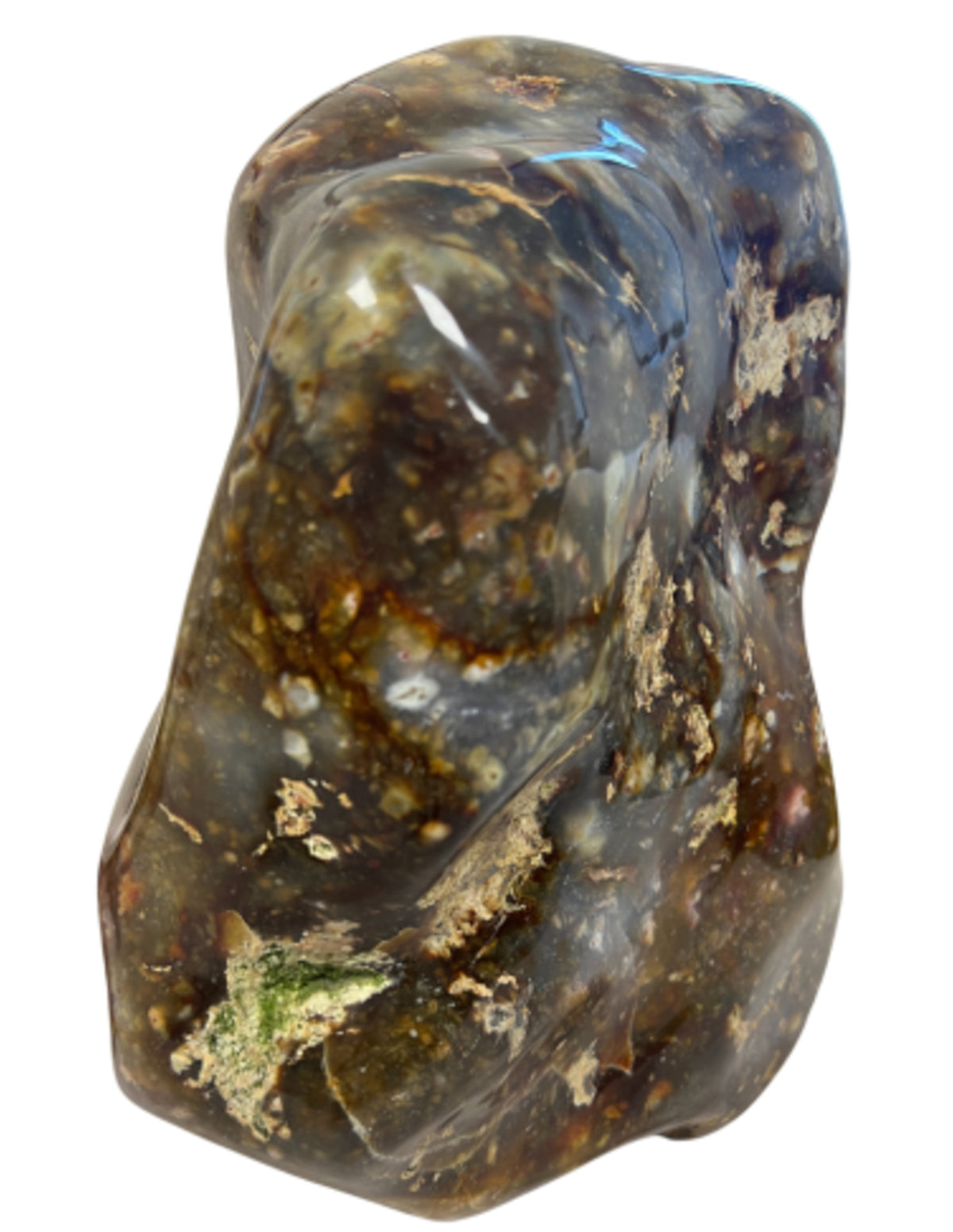 Regnskogsjaspis skulptur, 27 x 23 cm, 12,2 kg, nr 04