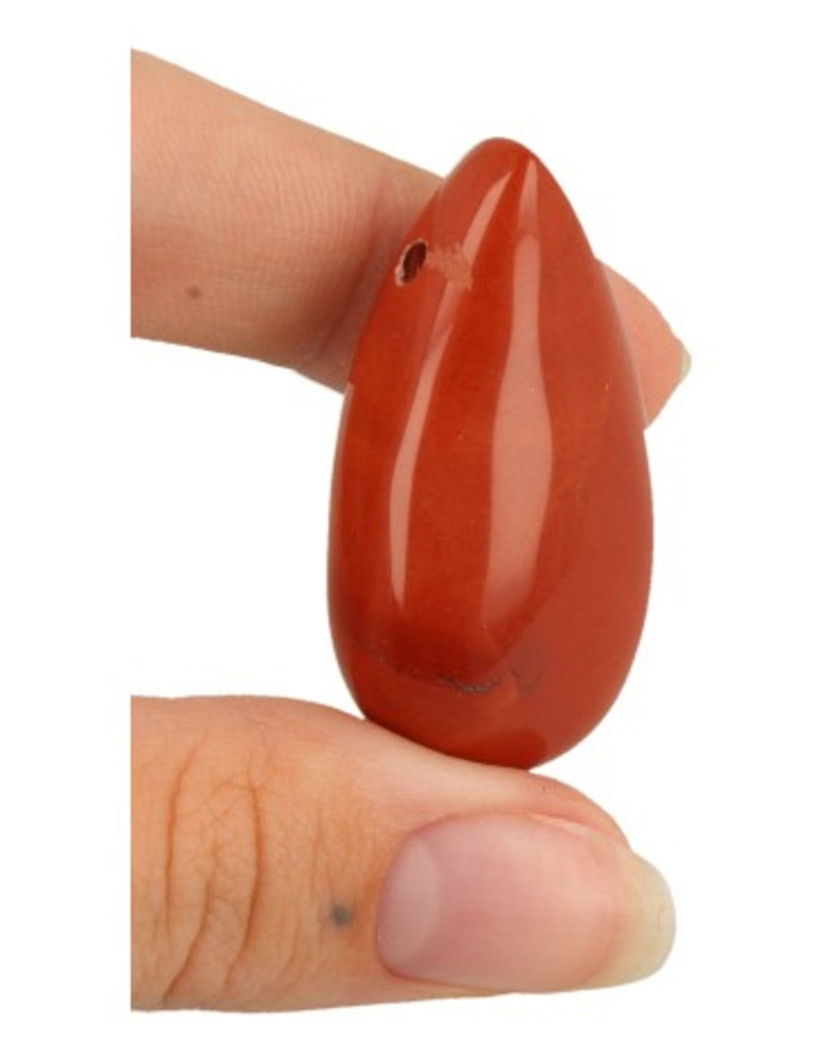 Röd jaspis hänge, droppe, 4 cm