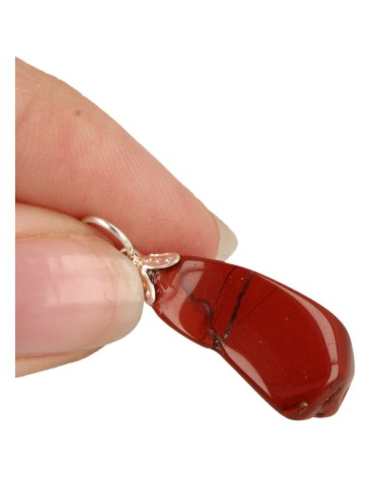 Röd jaspis hänge, naturlig form, 3 cm, ca 20 g