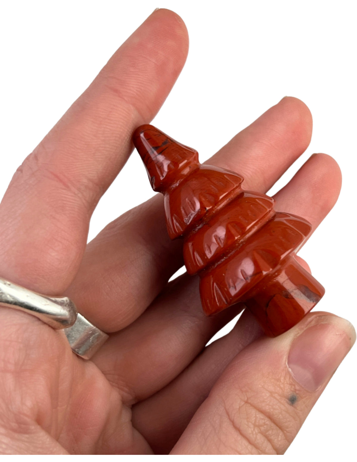 Röd jaspis julgran, 5 cm, 3 g