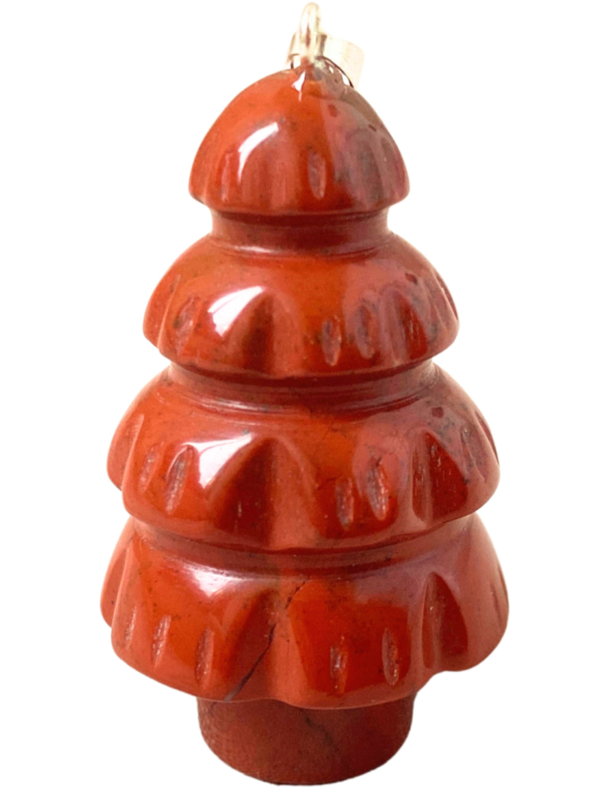 Röd jaspis hänge till julgran, 4 cm, 20 g