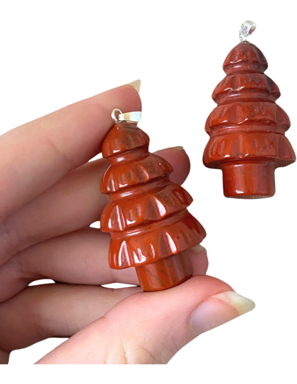 Röd jaspis hänge till julgran, 4 cm, 20 g