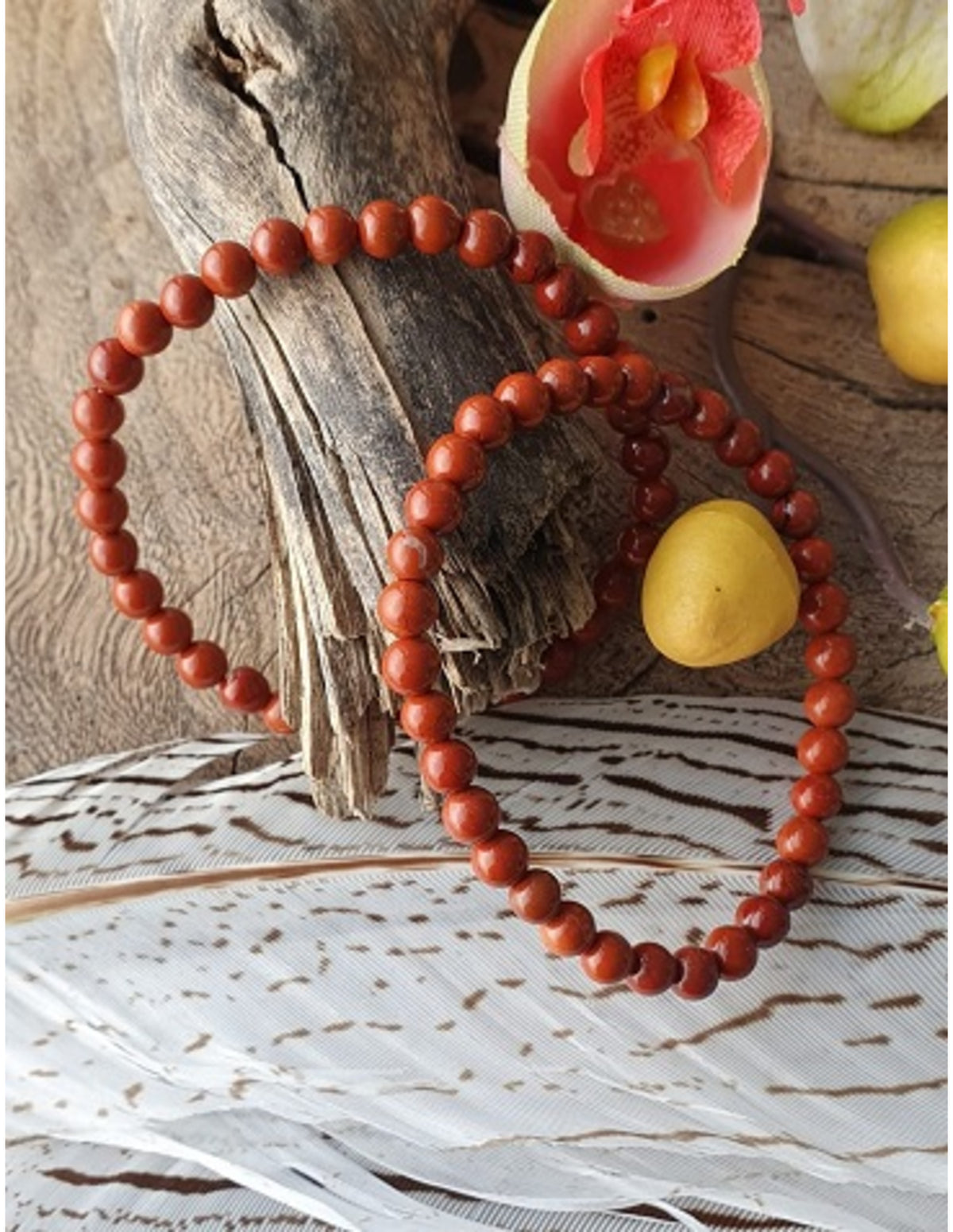 Röd jaspis armband för barn, 4 mm pärlor, 15 cm