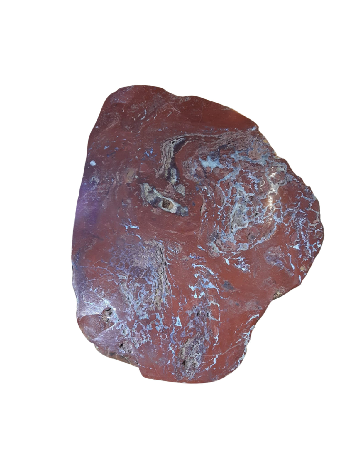 Röd jaspis skiva, halvpolerad, 52 x 38 cm, nr 3 (22,9 kg)