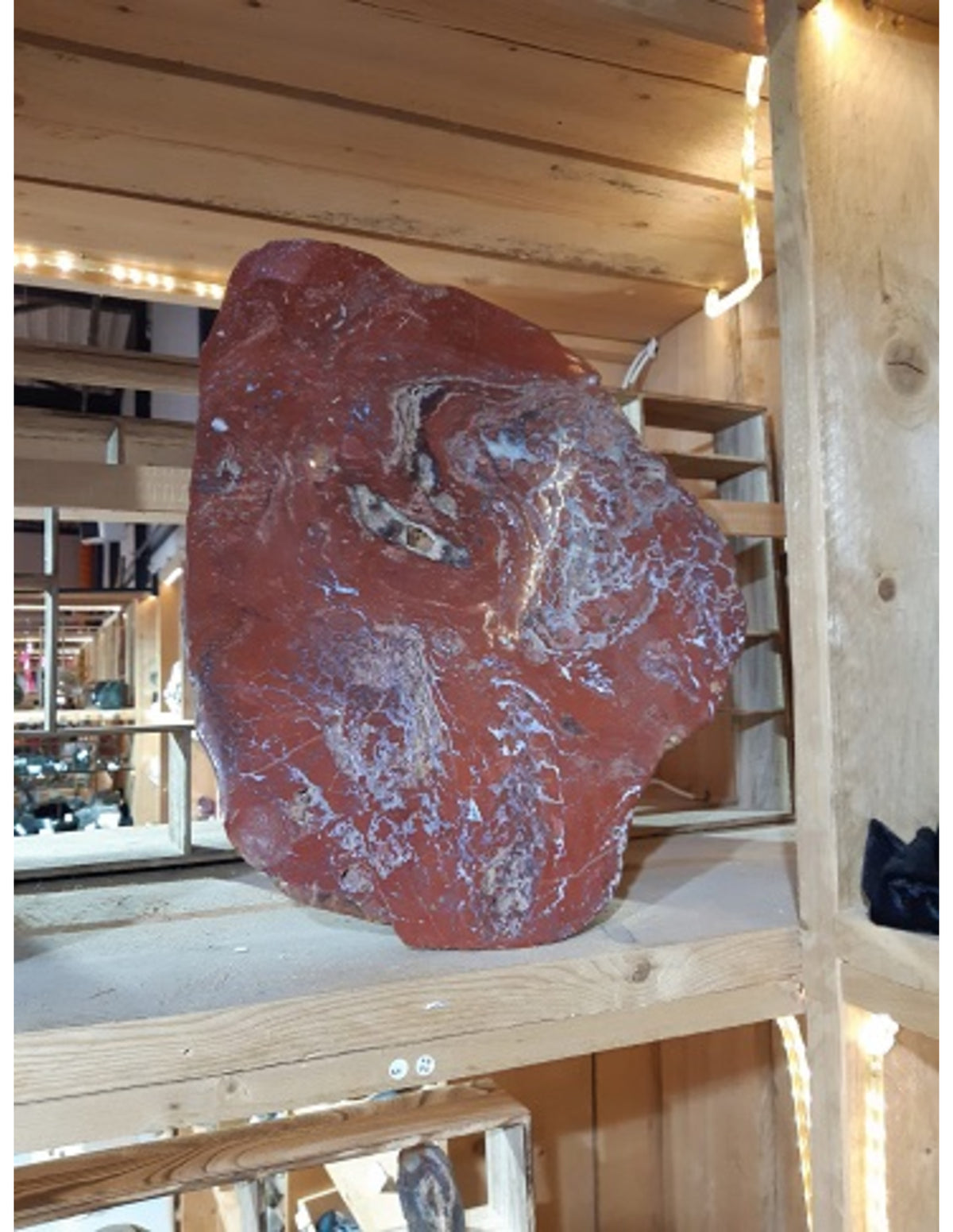 Röd jaspis skiva, halvpolerad, 52 x 38 cm, nr 3 (22,9 kg)