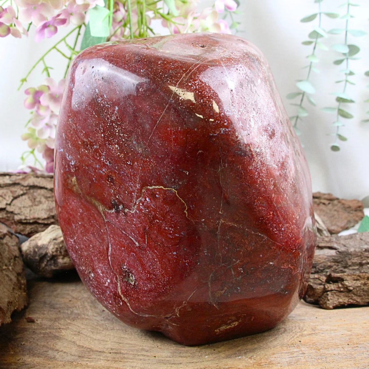 Röd jaspis skulptur, 22,5 cm, nr 5387