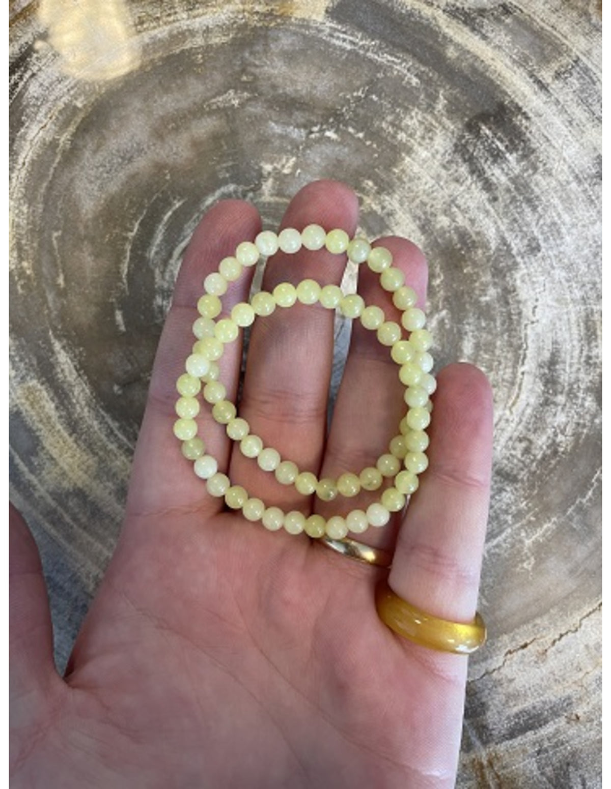 Jade armband för barn, olivgröna pärlor, 4 mm, 15 cm