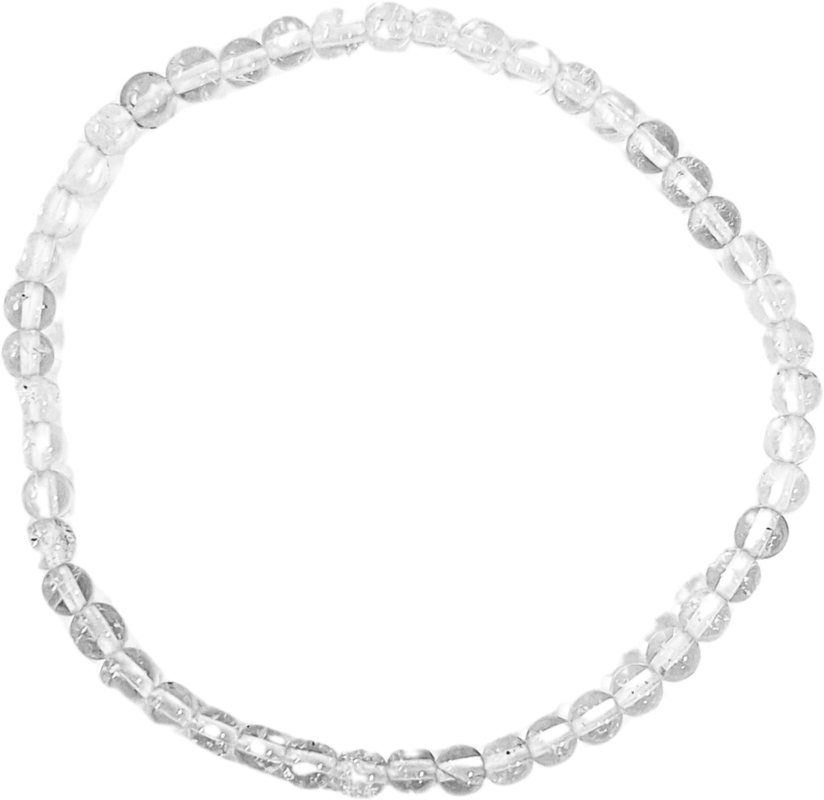 Bergkristall armband, 4 mm pärlor, 18 cm
