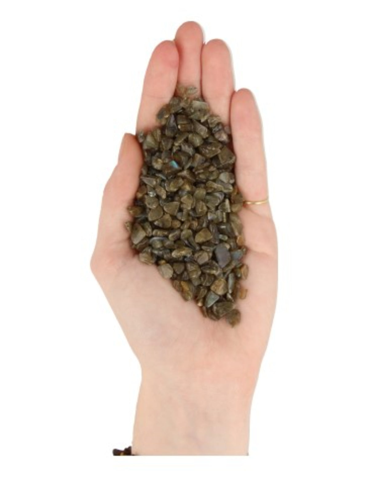 Labradorit trumlade stenar, små, 100 g, 5 till 10 mm