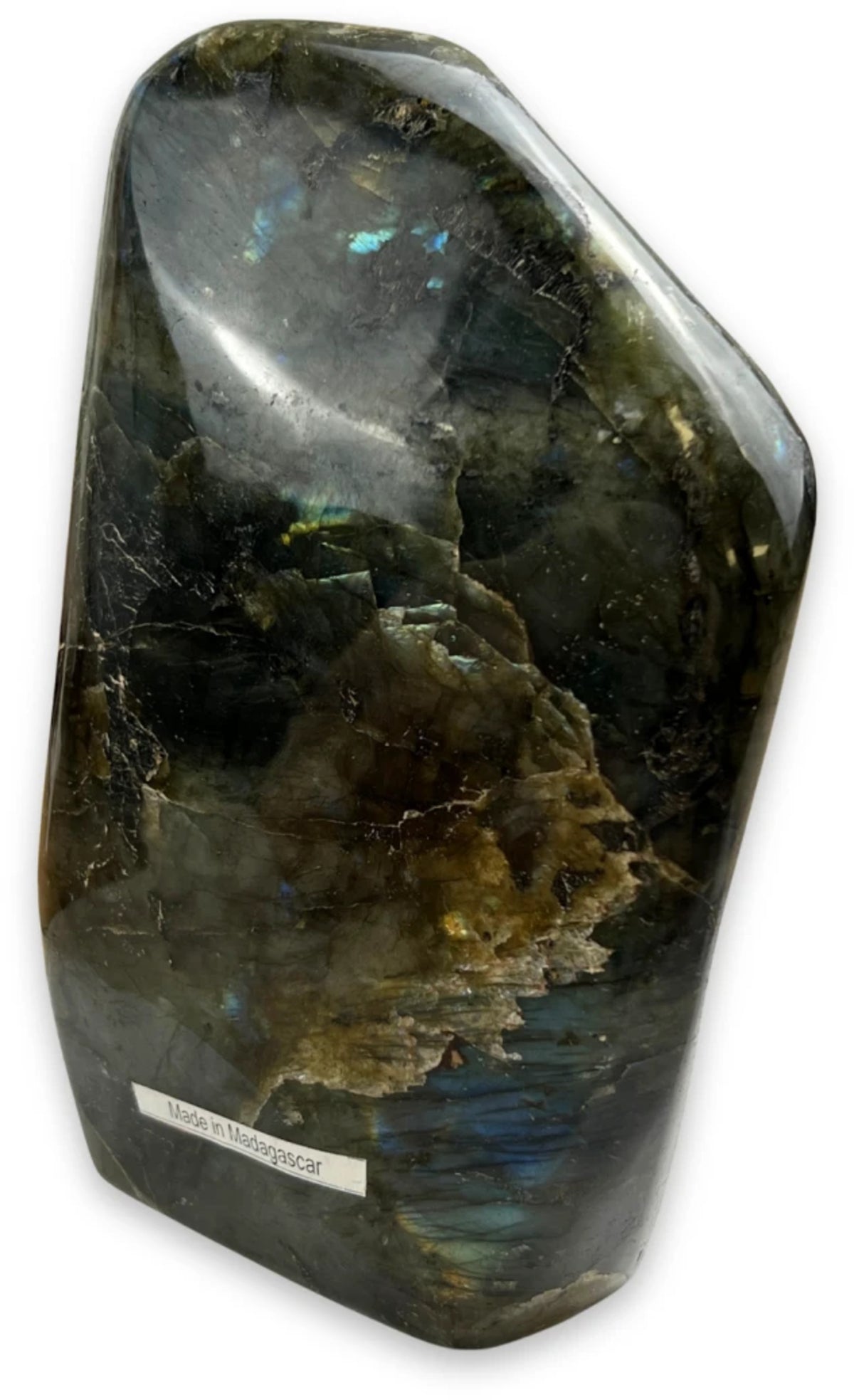 Labradorit skulptur, polerad, 10,5 x 5,5 x 17,5 cm, nr 55