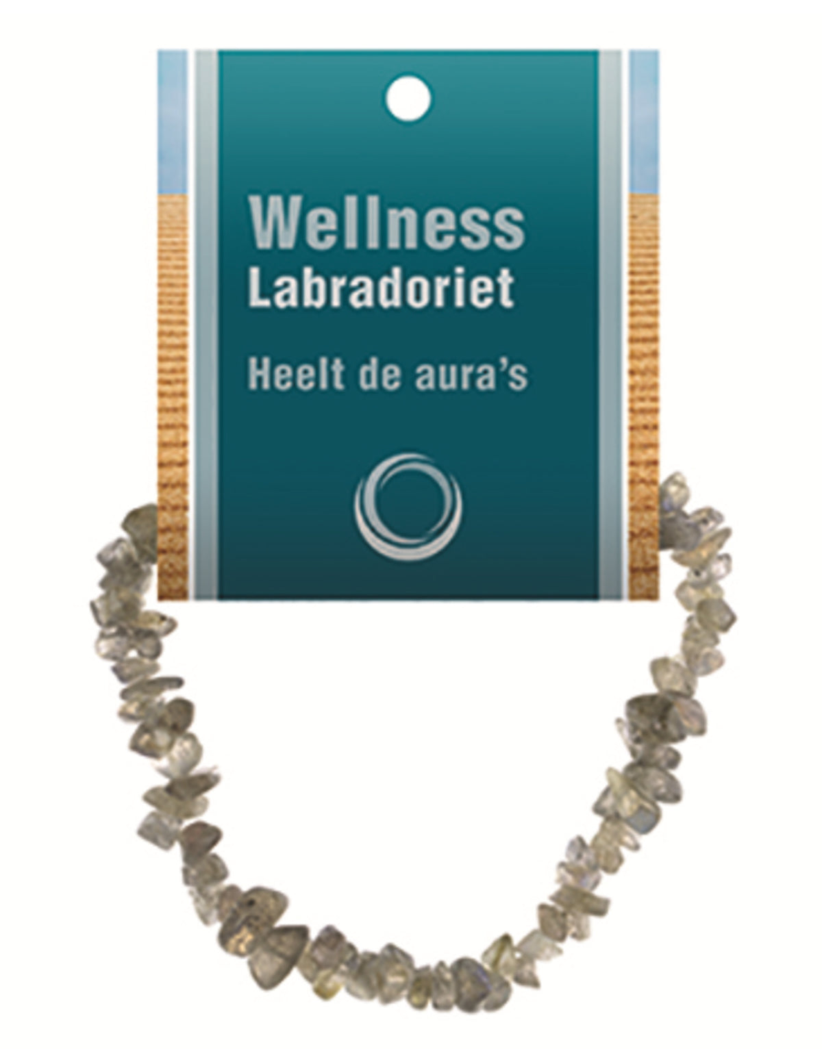 Labradorit armband med splitstenar, 5 till 10 mm, På kort